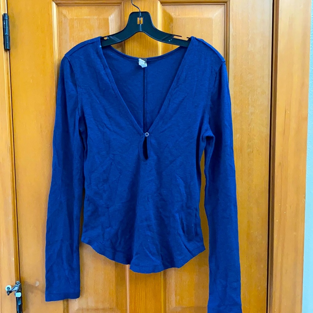 Blue free people long sleeve